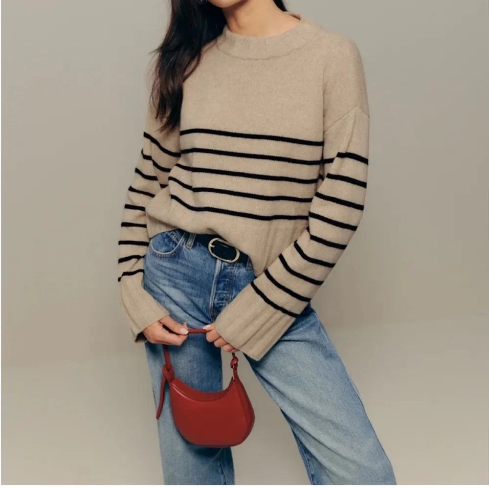 Reformation Tan and Black Striped Sweater - Picture 4 of 5